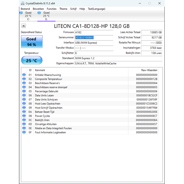 Ssd Liteon M.2 NVMe 128 GB