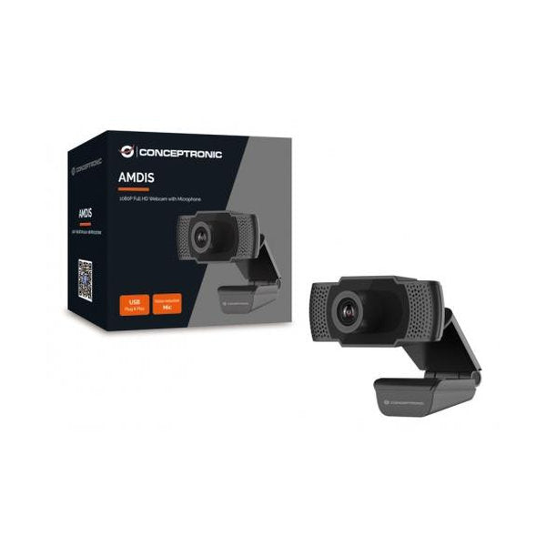 Conceptronic Webcam AMDIS 1080P Full HD Webcam + Microfoon