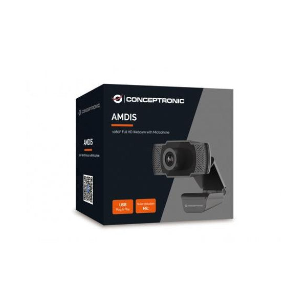 Conceptronic Webcam AMDIS 1080P Full HD Webcam + Microfoon