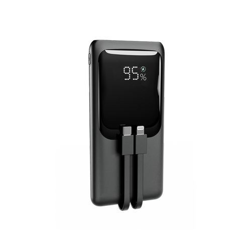 20 W Snel ladende powerbank met geïntegreerde kabels 10000 mAh