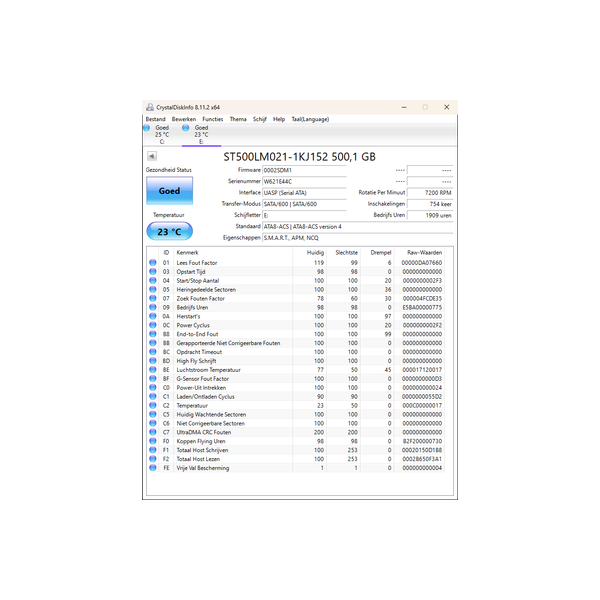 Seagate harde schijf 500 gb 2.5 inch