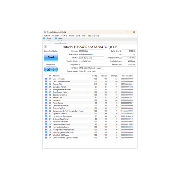 Hitachi 2.5 inch schijf 320GB