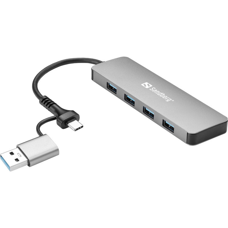 Sandberg 4-Port USB Hub USB hub - 4 - USB 3.0 - Silver