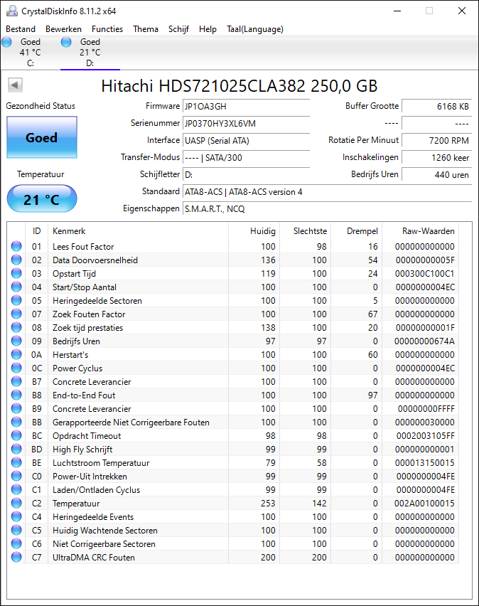 Hard drive Hitachi 250 GB