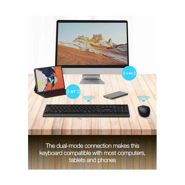 Dual-mode draadloze desktopset, 2.4G + BT, US-layout