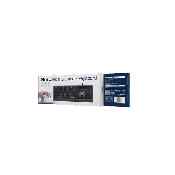 Slimline bedraad multimedia toetsenbord met Type-C-adapter, US-layout