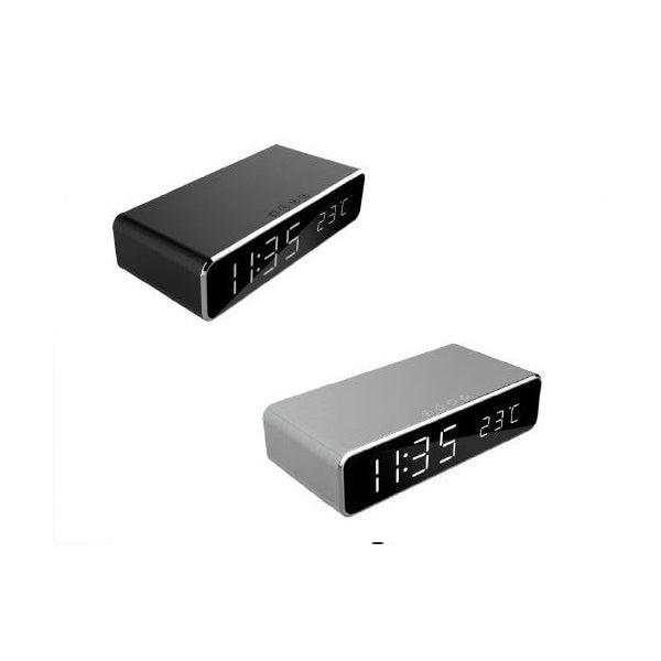 Digitale wekker met draadloze laadfunctie voor smartphone