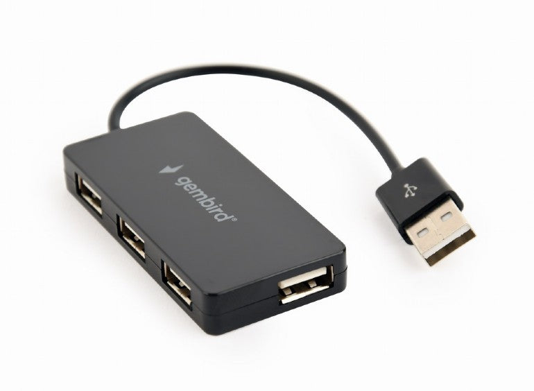 4-poorts USB-hub, zwart