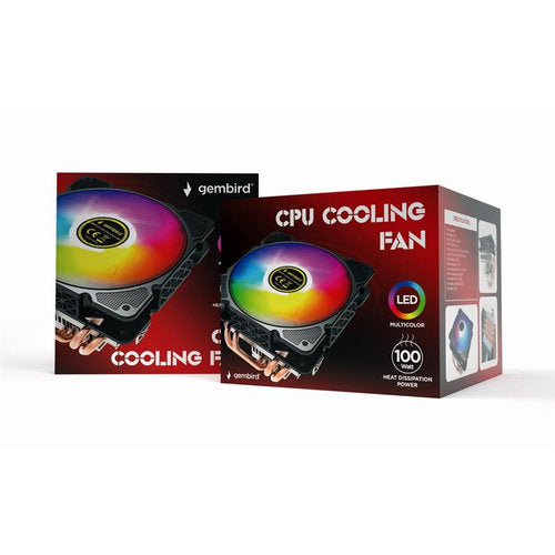 CPU koelventilator met multicolor verlichting, 12 cm, 100 W, 4 pin