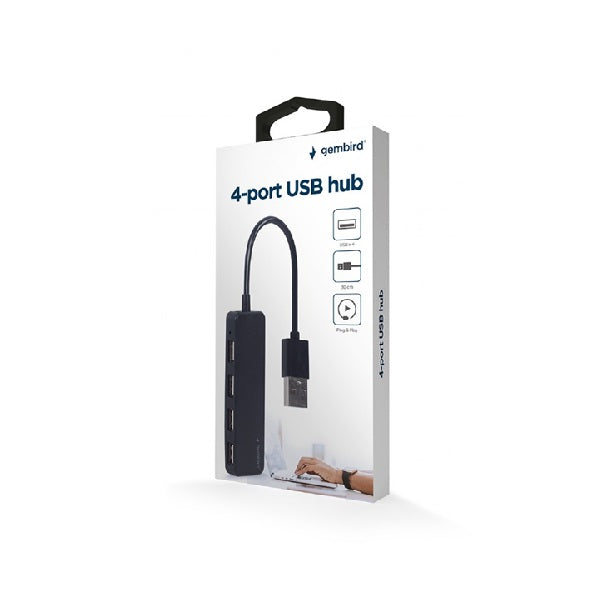 4-poorts USB-hub 2.0  zwart
