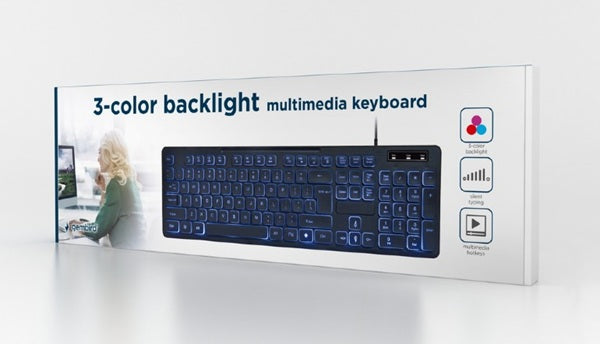 Multimedia toetsenbord (zwart) met BackLight