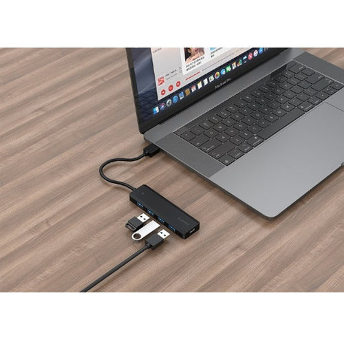 4-poorts USB-hub 3.1  zwart
