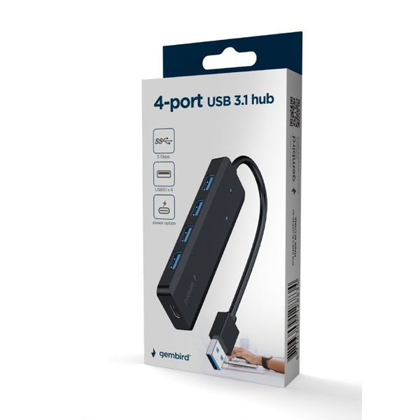 4-poorts USB-hub 3.1  zwart