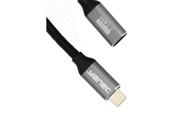 Yanec USB-C laad- en datakabel verlengkabel 2m nylon (100W)