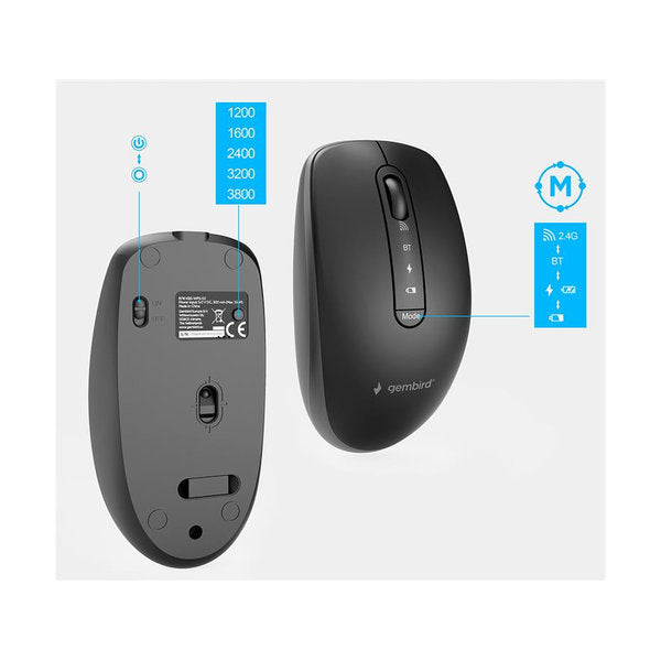 Dual-mode draadloze desktopset, 2.4G + BT, US-layout