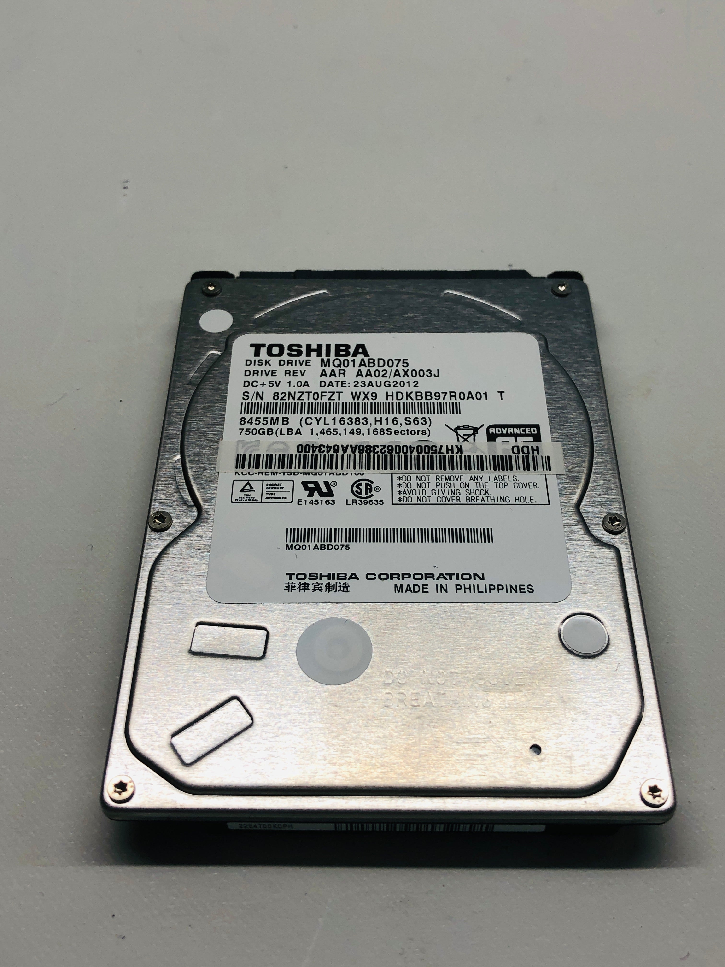 Harde schijf 2.5 inch Toshiba 750 gb