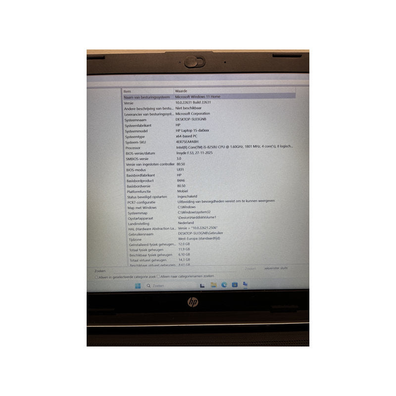 HP laptop i5 8250u