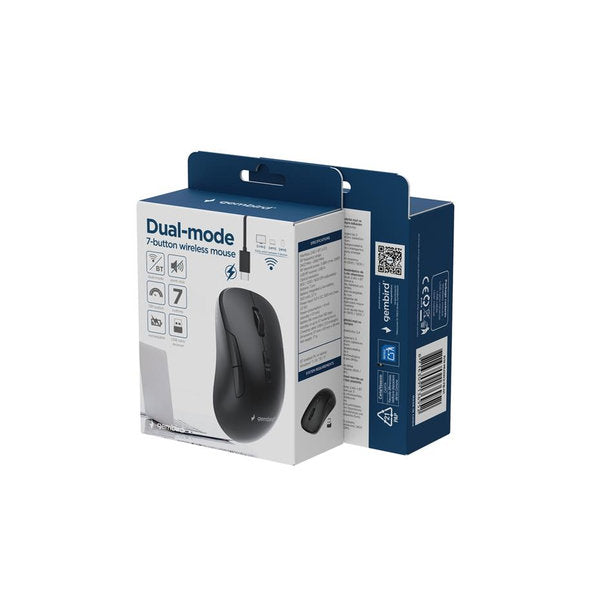 Dual-mode draadloze muis met 7 knoppen, 2.4G+BT