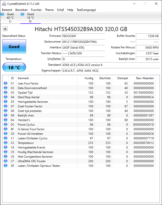 Harde schijf 320gb Hitachi