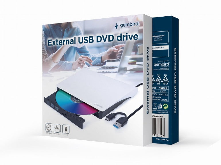 Externe USB CD/DVD brander/speler met USB-C
