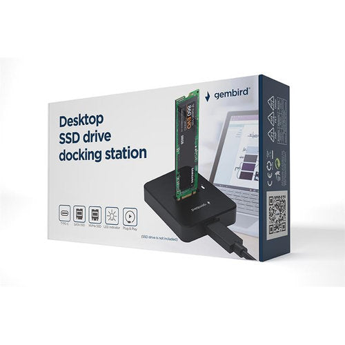 Desktop USB Type-C M.2 SATA & NVME SSD-dockingstation, zwart