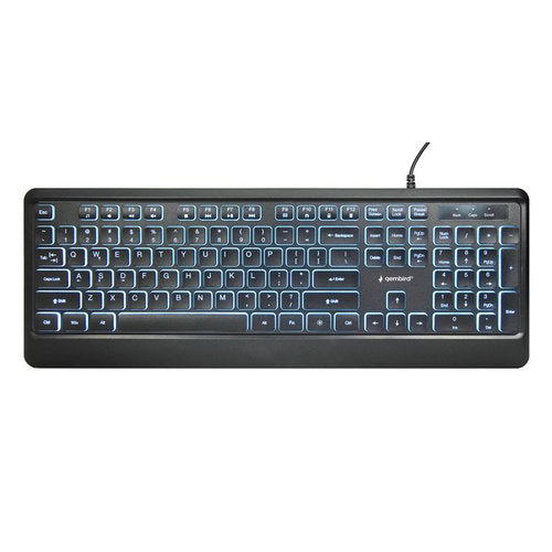 Slimline bedraad toetsenbord met achtergrondverlichting, zwart, US layout