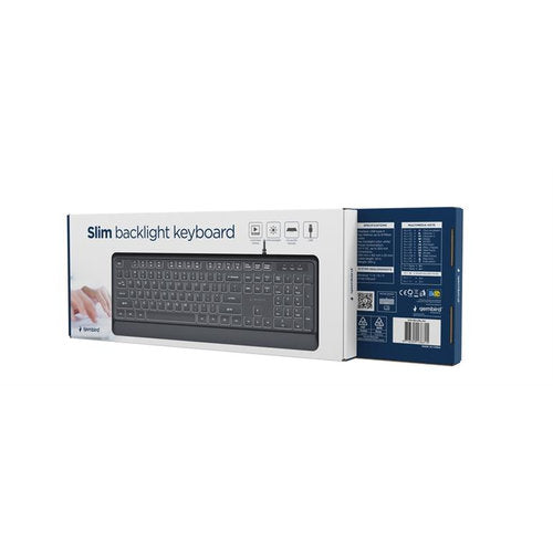 Slimline bedraad toetsenbord met achtergrondverlichting, zwart, US layout