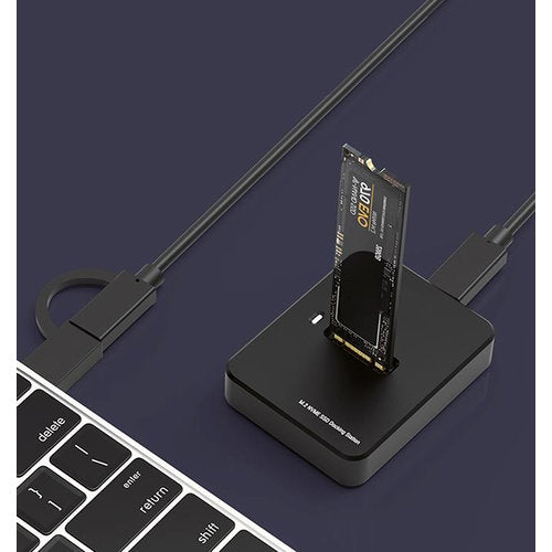 Desktop USB Type-C M.2 SATA & NVME SSD-dockingstation, zwart