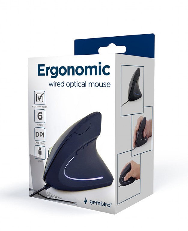 Ergonomische 6-knops optische muis — Nee